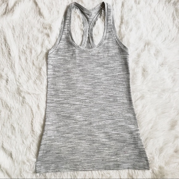 COPY - LULULEMON Cool Racerback II Tank Grey White Luon - Picture 3 of 7